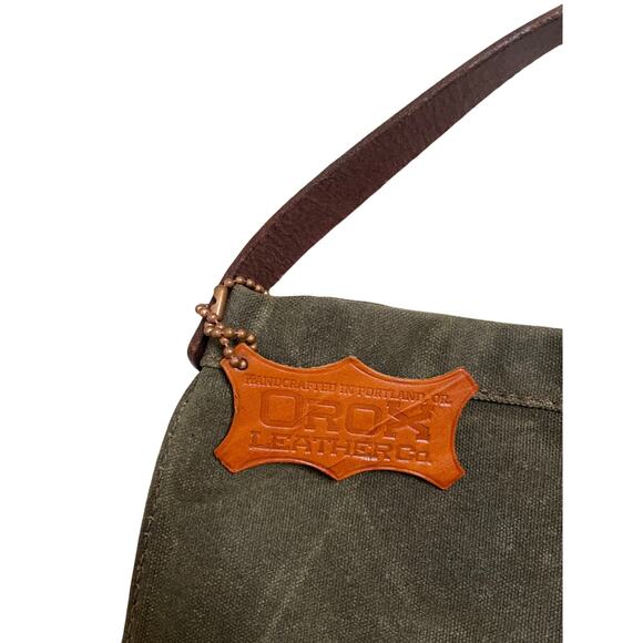 Orox Leather Co. Waxed Canvas Wine Caddy Holder Olive Green - Picture 7 of 9